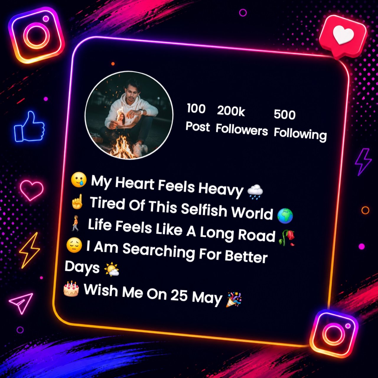 Stylish Instagram Bio Broken Heart