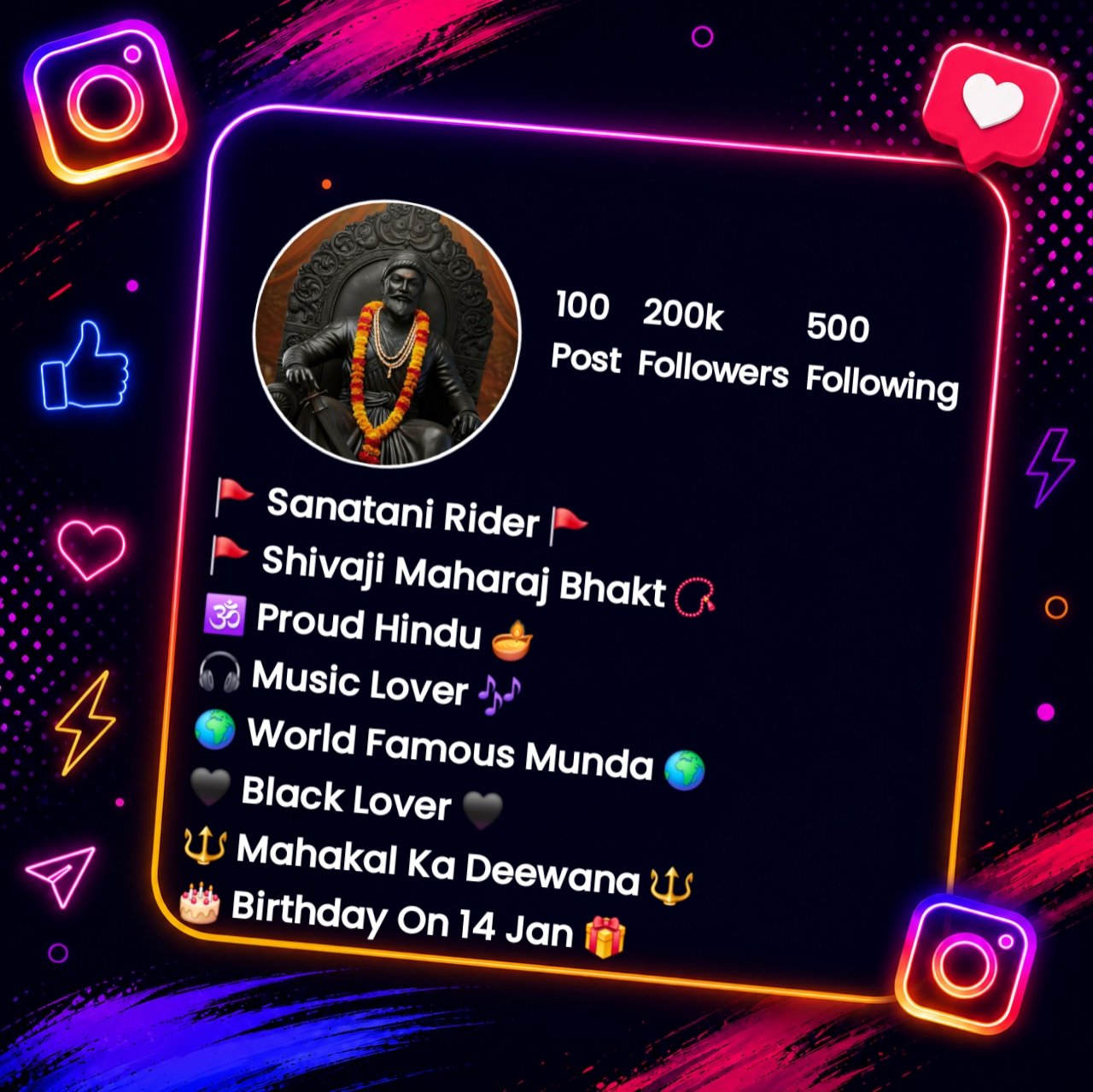 Shivaji Maharaj Instagram Bio