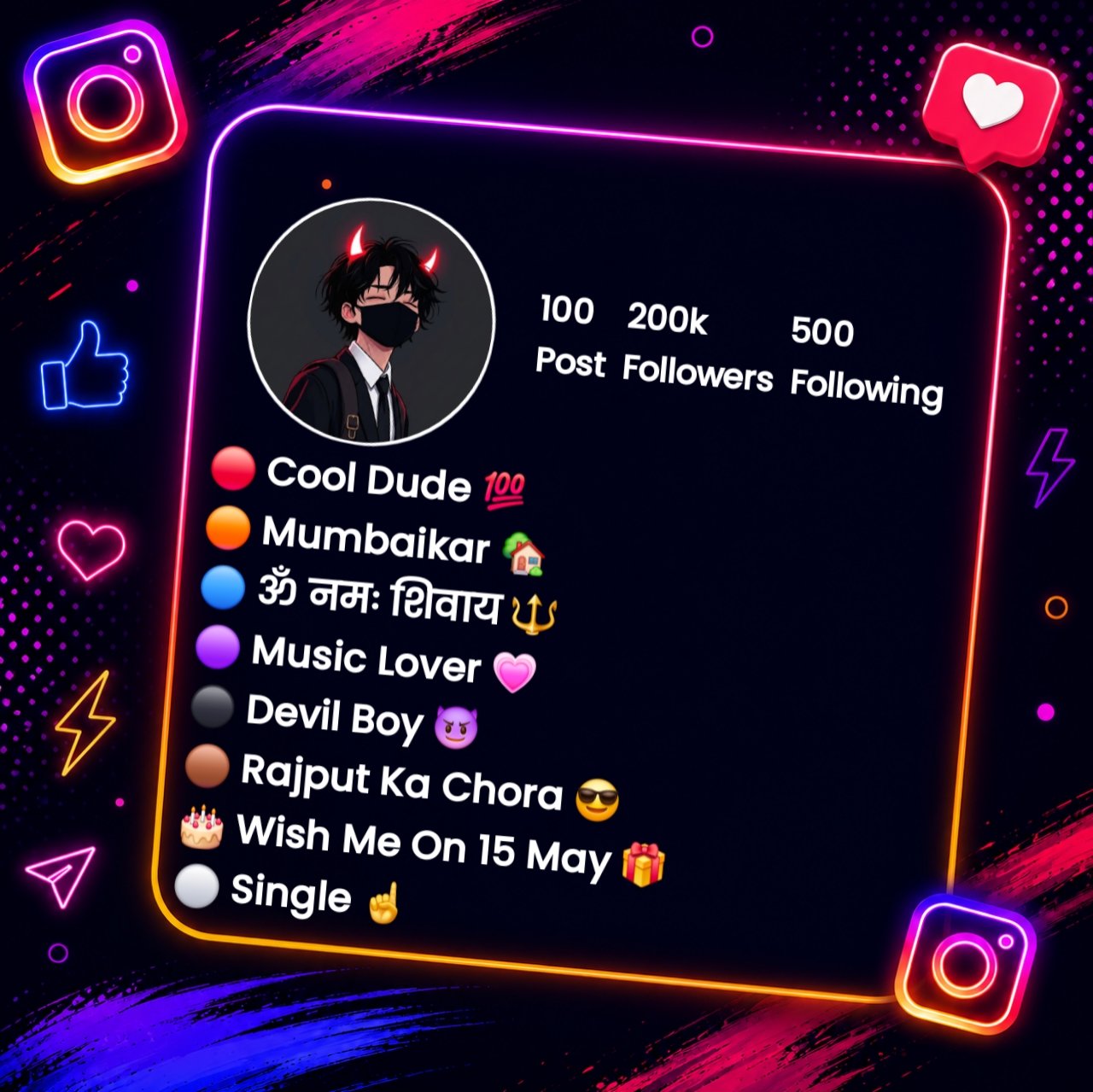 Devil Bio For Instagram For Boy
