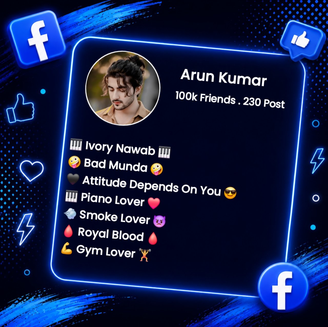 Facebook Bio For Boys Attitude