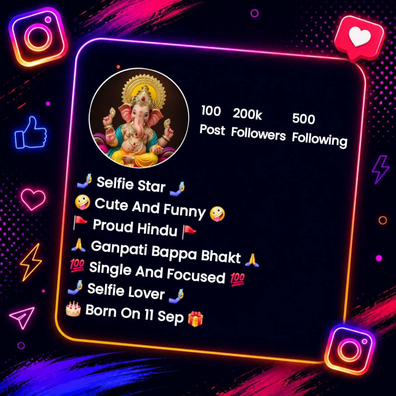 Instagram Bio Ganpati Bappa