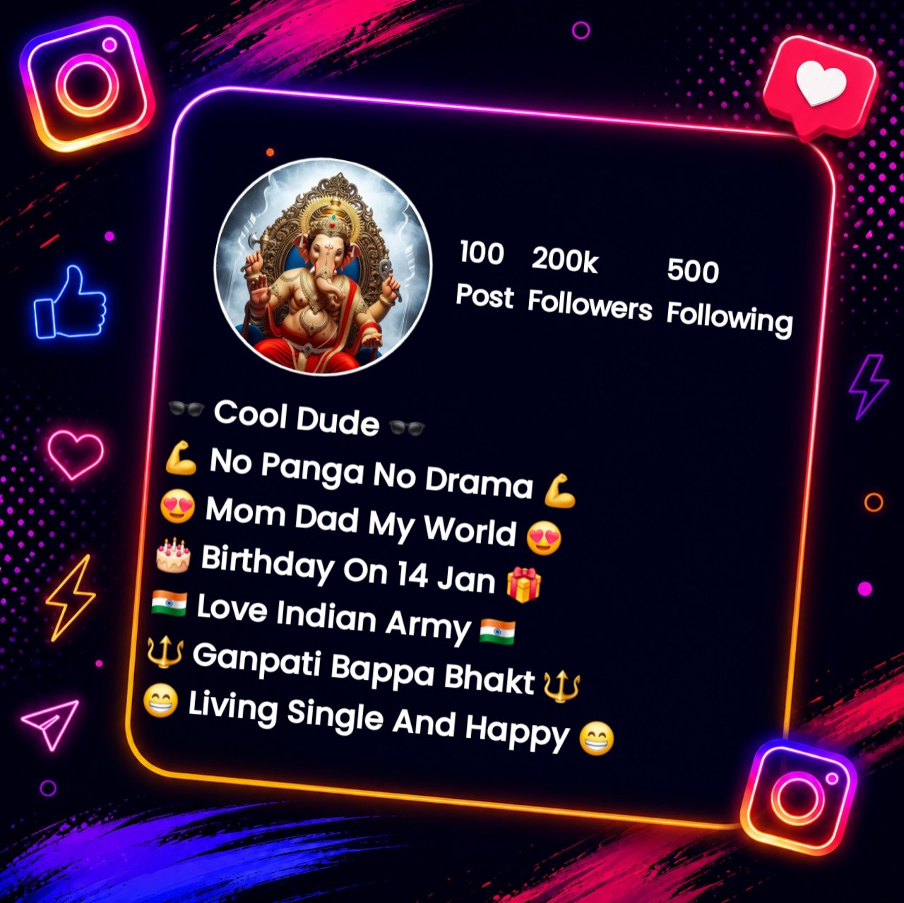 Instagram Bio For Ganpati Bappa Bhakt