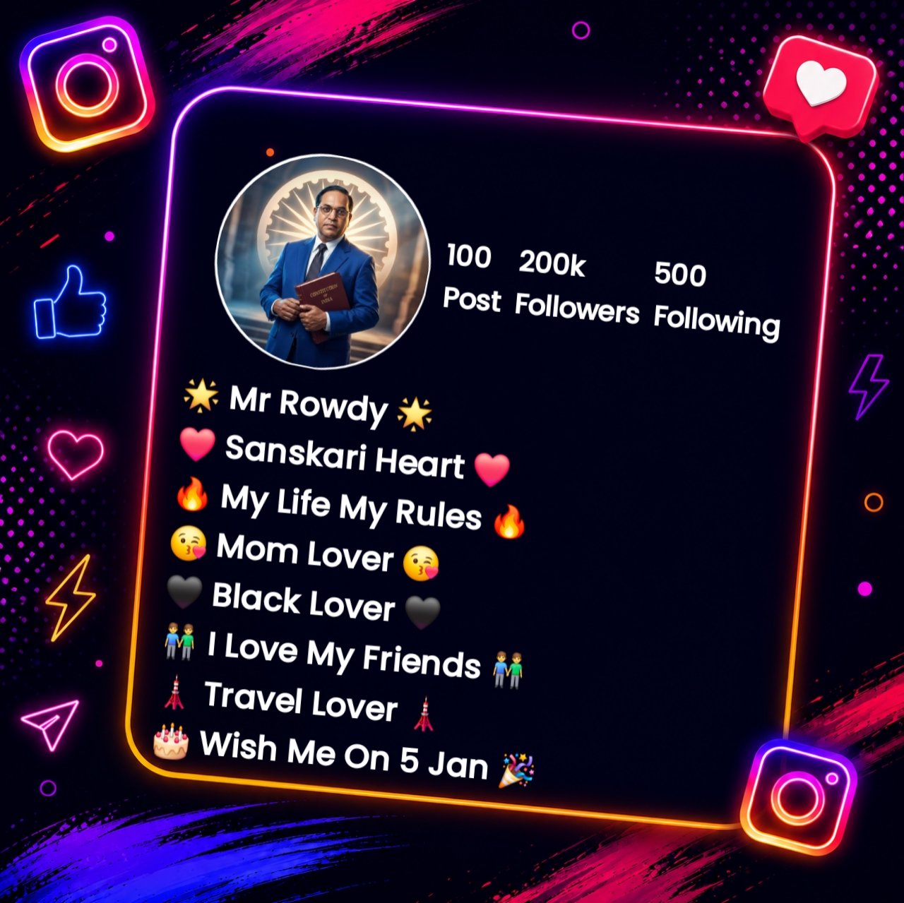Jay Bhim Bio For Instagram With Emoji