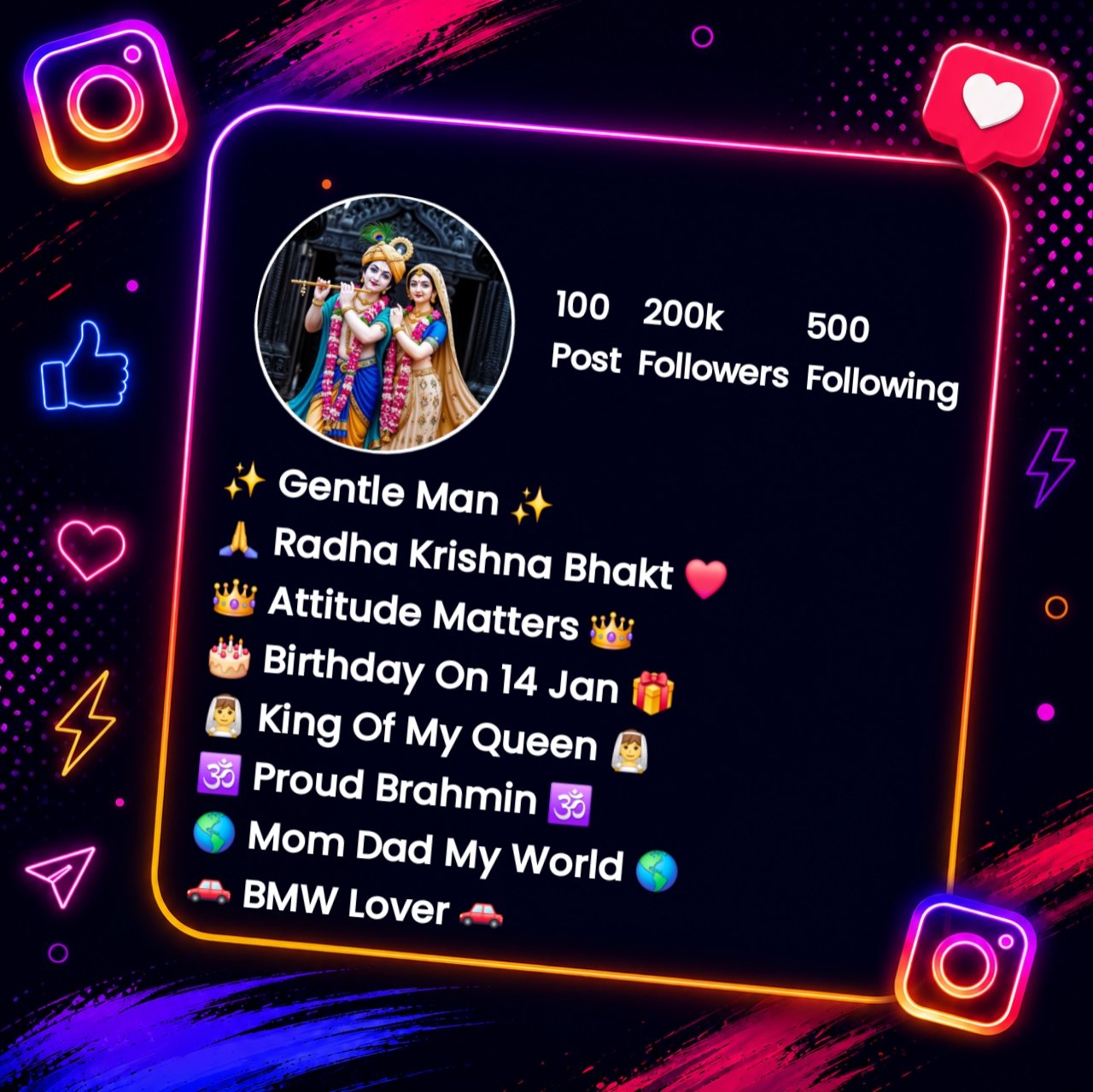 Radha Krishna Bio For Instagram