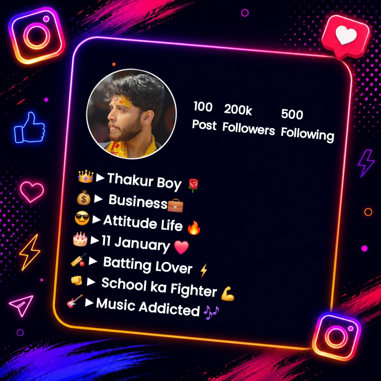 Thakur Bio For Instagram With Emoji