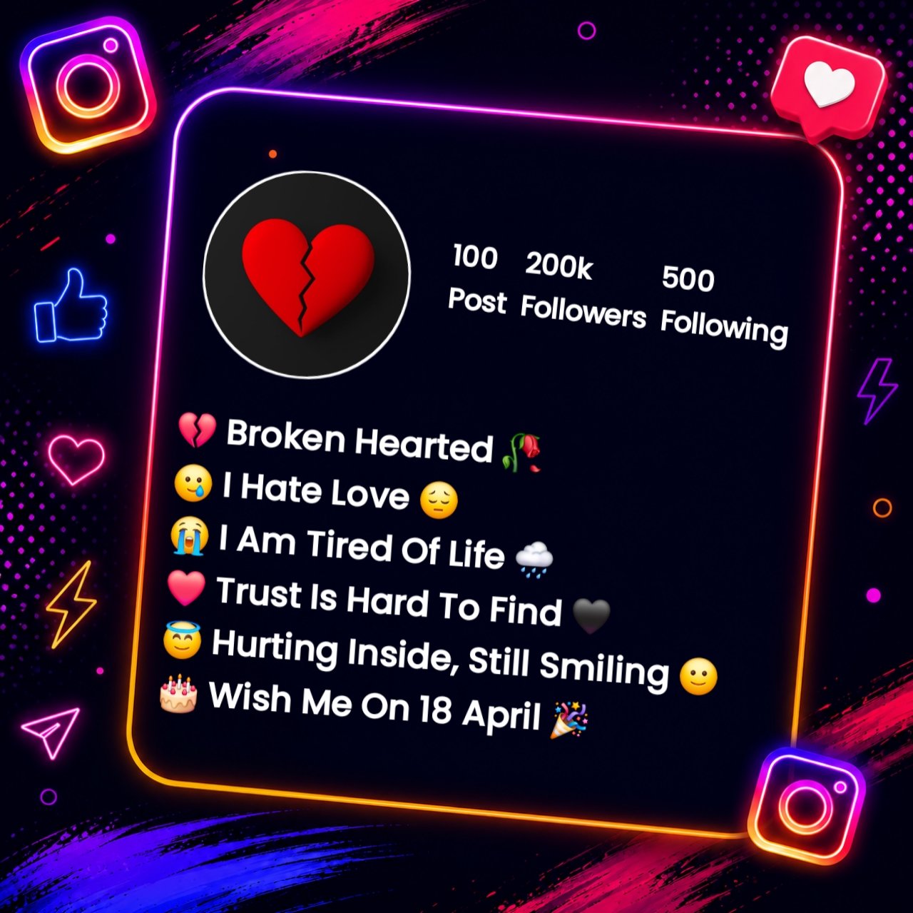 Broken Bio For Instagram