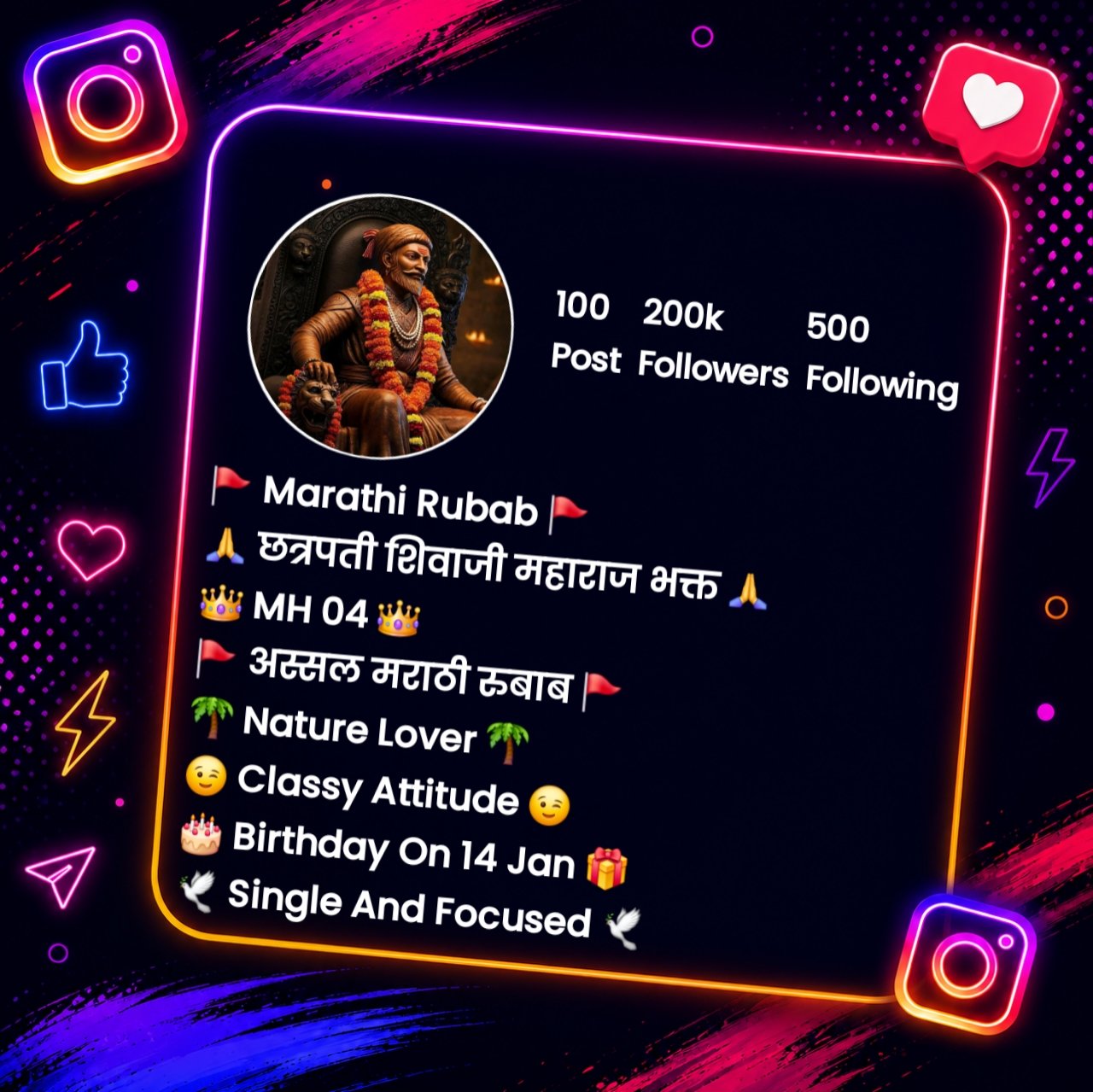 Chhatrapati Shivaji Maharaj Bio For Instagram
