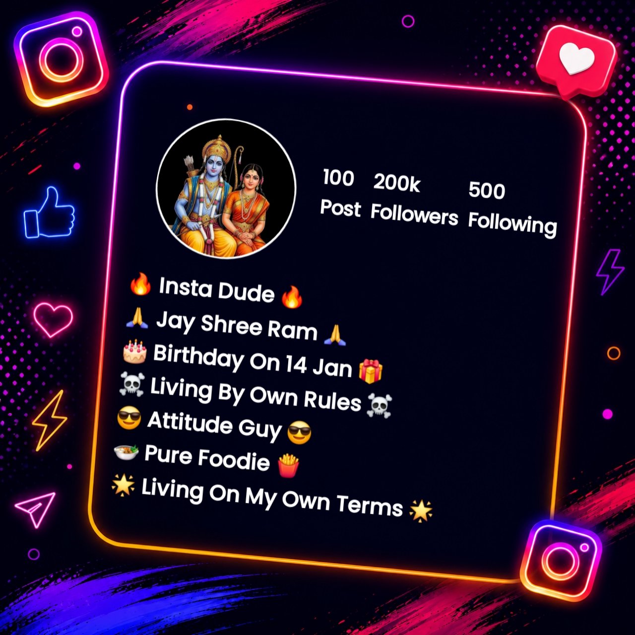 Jai Shree Ram Bio For Instagram