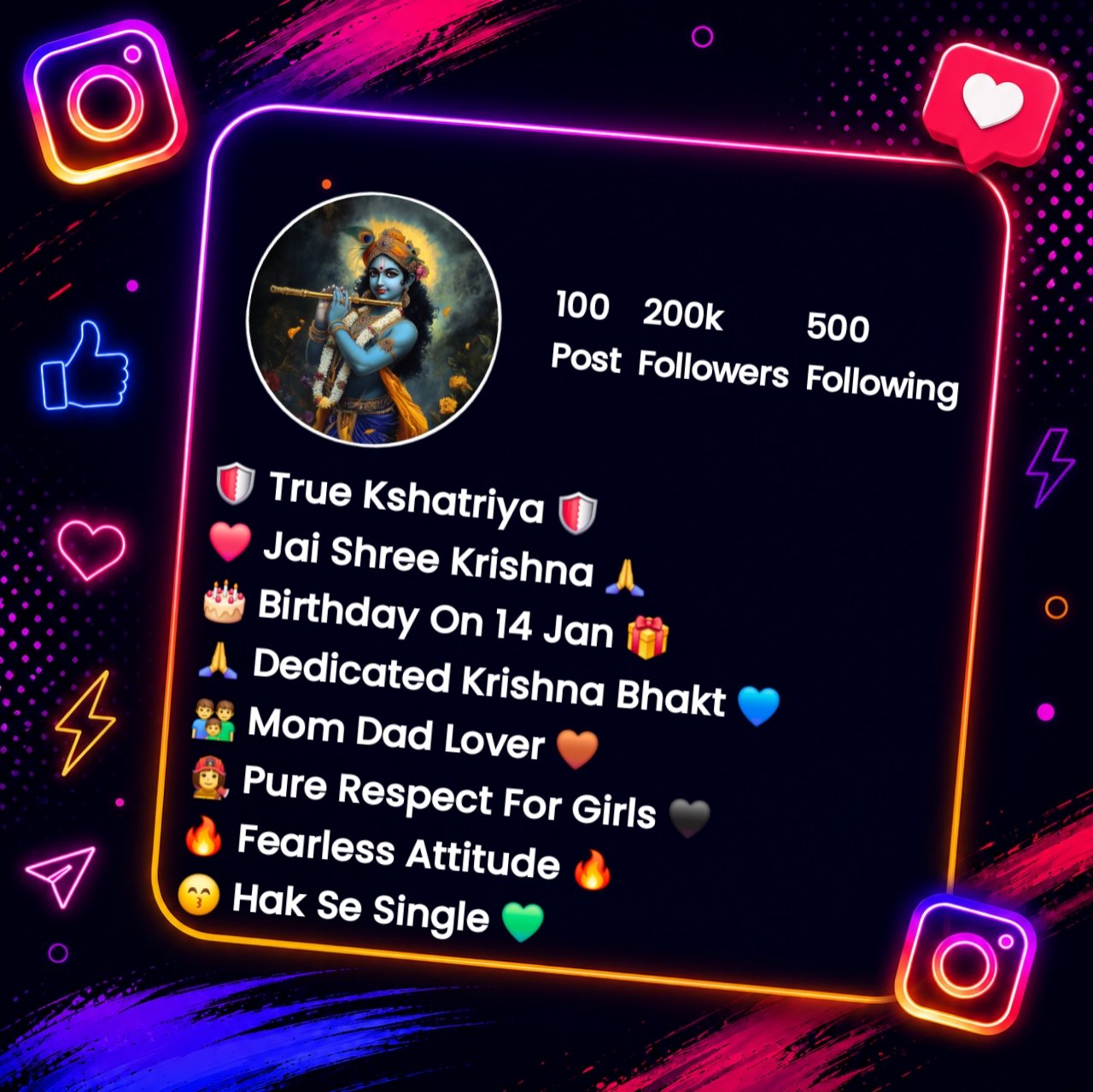 Krishna Bio For Instagram